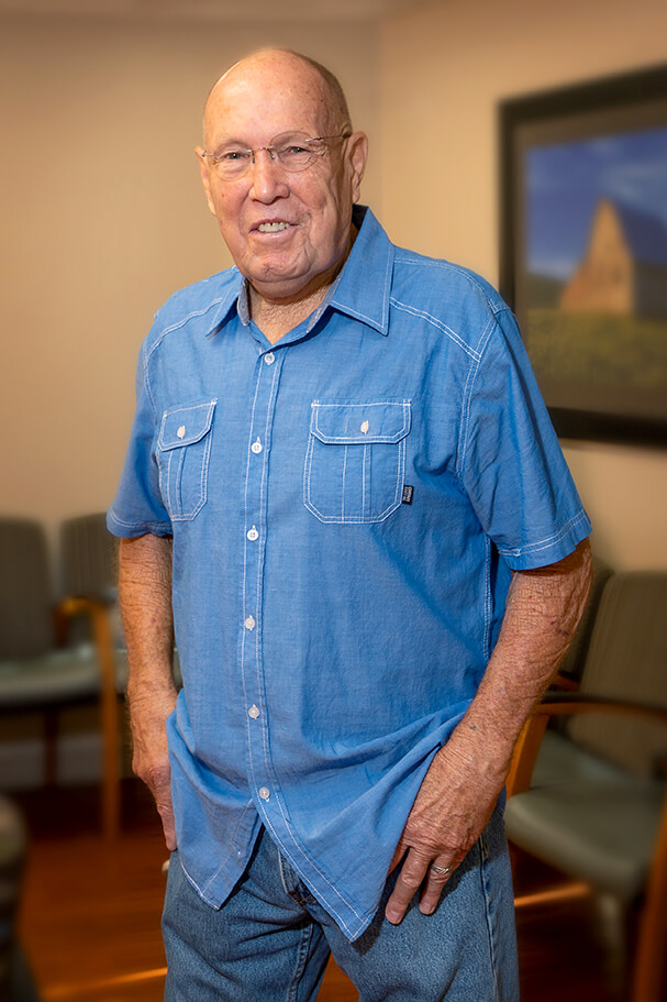 Leon Spain standing in St. Mary's Regional Medical Center