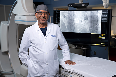 St. Mary’s Interventional Cardiologist Nikumjkumar Patel, MD, FACC, in the Cath Lab