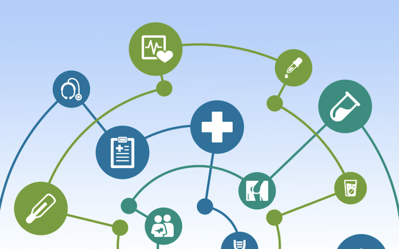 Graphic showing St. Mary's as the healthcare hub
